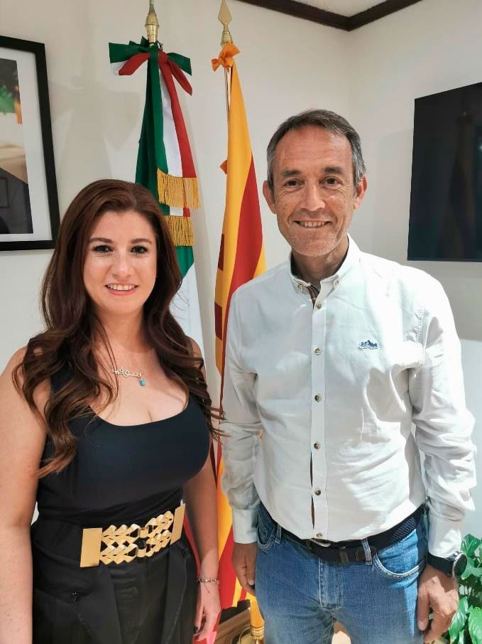 Joan Gimbernat, d’Easyfish, juntament amb Sofía Elguero, de la Delegació de la Generalitat a México